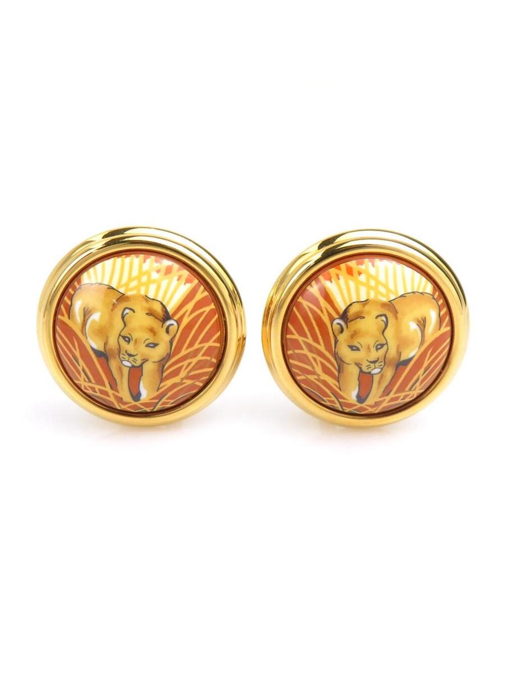Auth Hermes Cloisonne Earrings #363523H20B